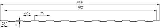 Профнастил С8 1200/1150x0,35 мм, св.дуб