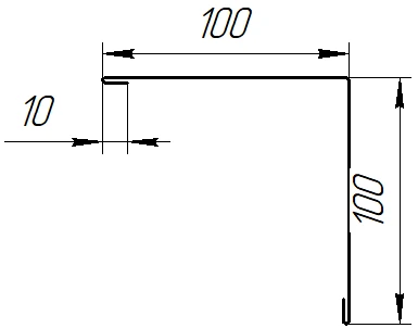 Угол наружний 100x100x2000 мм, цинк