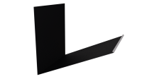 Планка примыкания верхняя к трубе фальц 250x210 мм, 9005 черный янтарь стальной бархат