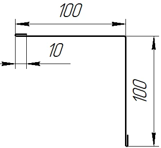 Угол внутрений 100x100x2000 мм, 7005 мышино-серый глянцевый