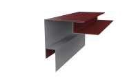 Планка угла наружного сложная Блок-хаус 110x110x2000 мм, 3011 коричнево-красный глянцевый