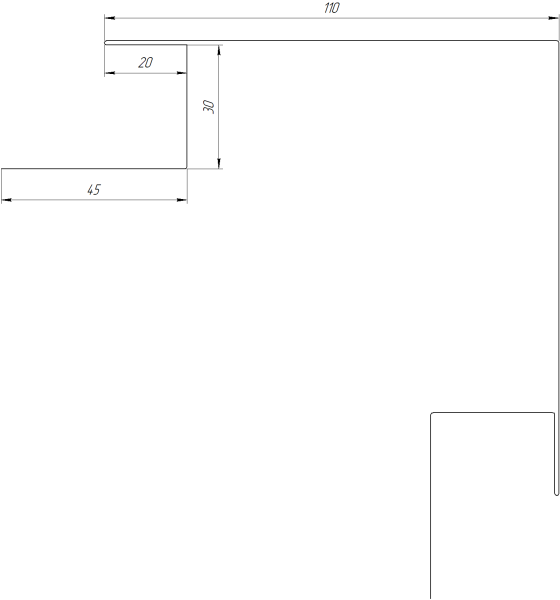 Планка угла наружного сложная Блок-хаус 110x110x2000 мм, 7024 графитовый серый матовый