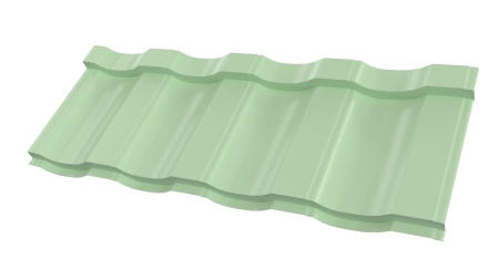 Металлочерепица Геркулес 25 1200/1150x0,5 мм, 6019 бело-зеленый глянцевый