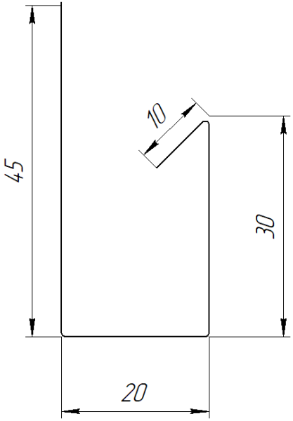 Планка П-образная Блок-хаус 30x30x2000 мм, 7024 графитовый серый PUR Pruf