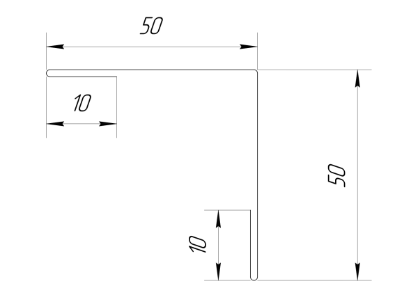 Планка угла наружного 50x50x2000 мм, 8017 шоколадно-коричневый PUR Pruf