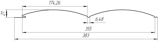 Блок хаус 383/355x0,5 мм, 7047 телегрей 4 глянцевый